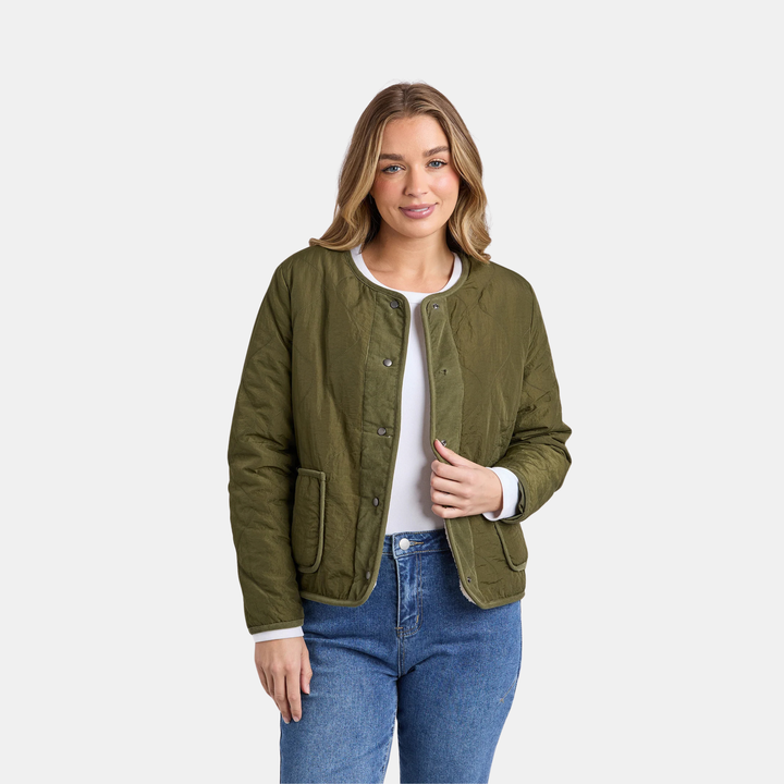 Foxwood | Alberta Quilted Jacket - Moss | Shut the Front Door