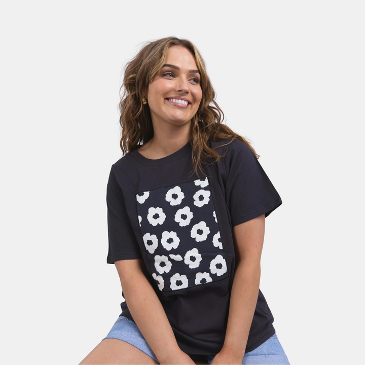 Elm Knitwear | Azalea Tee - Navy | Shut the Front Door