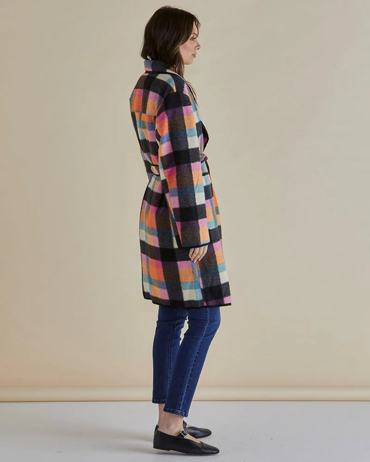 Betty Basics | Ellie Coat - Rainbow Check Multi | Shut the Front Door