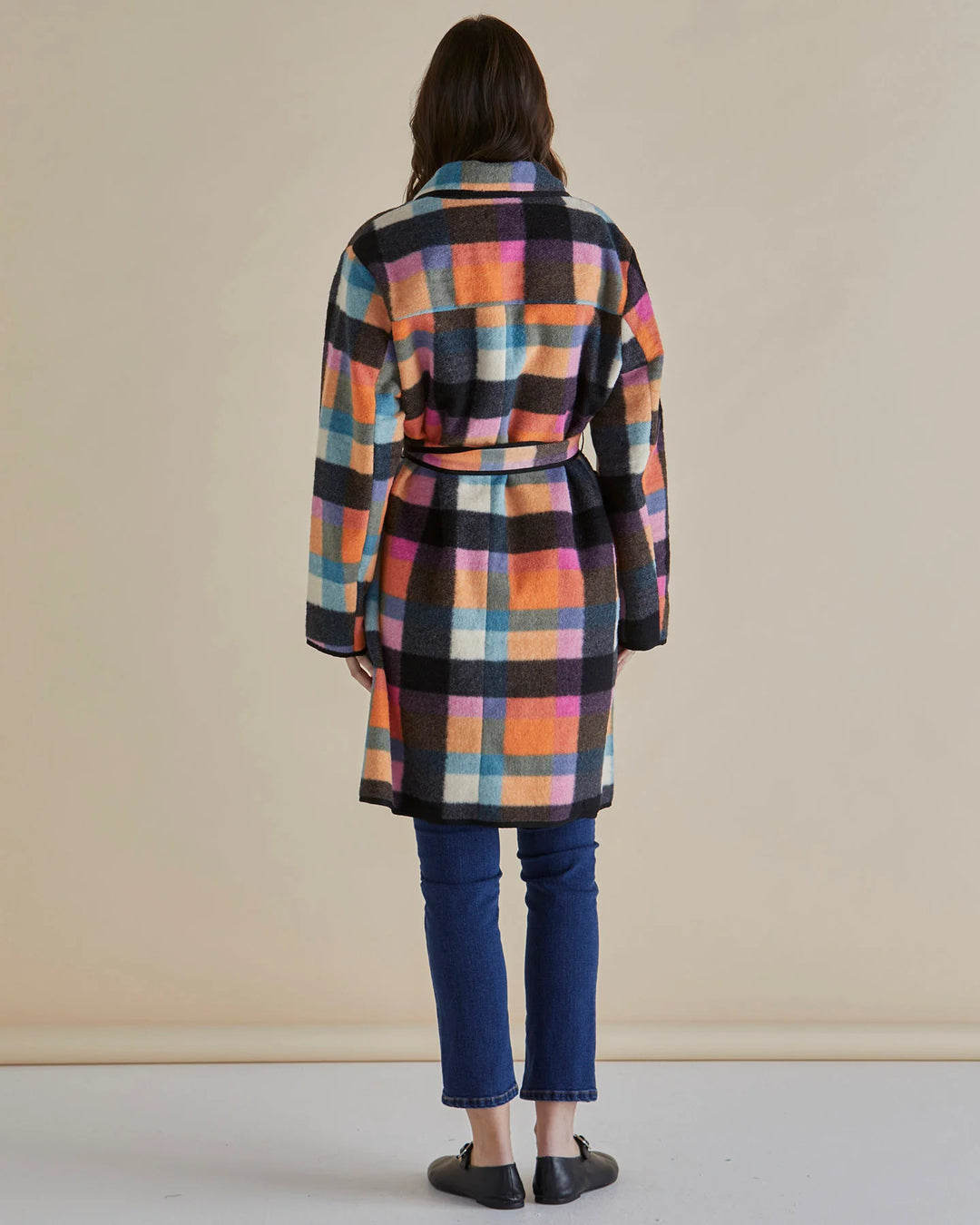 Betty Basics | Ellie Coat - Rainbow Check Multi | Shut the Front Door