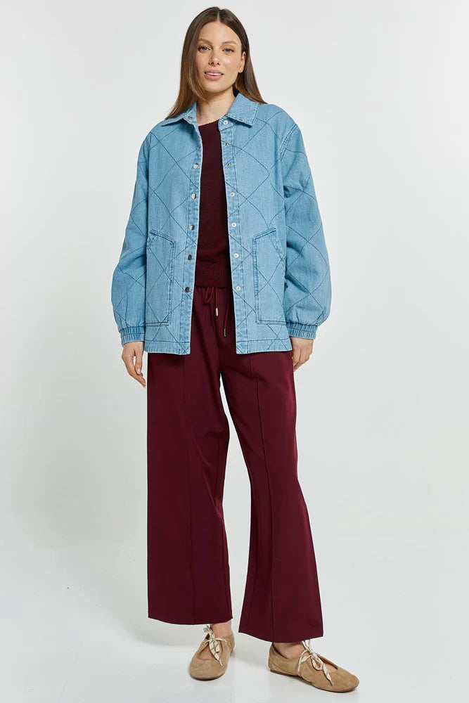 Betty Basics | Quest Quilted Jacket - Blue Denim Wash | Shut the Front Door