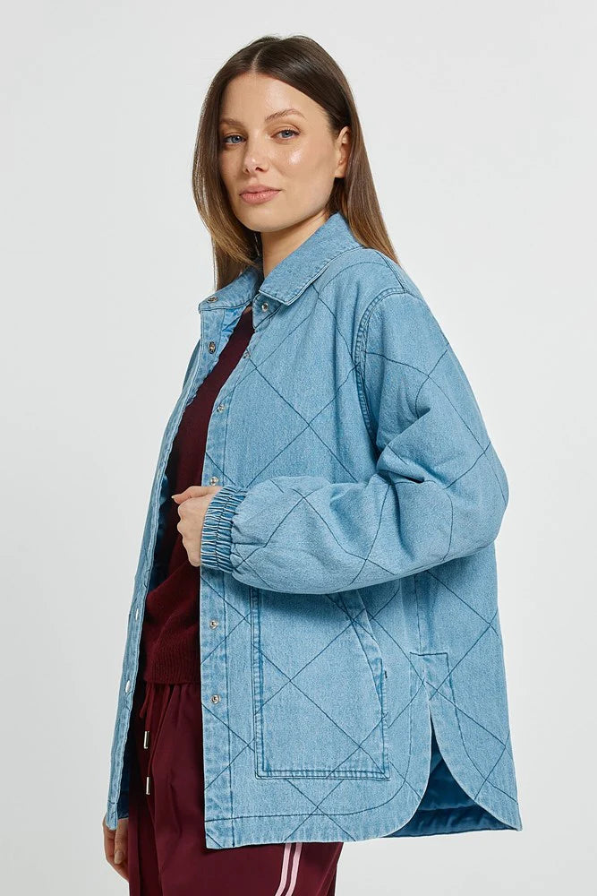 Betty Basics | Quest Quilted Jacket - Blue Denim Wash | Shut the Front Door