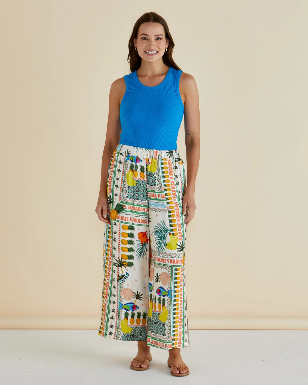 Sable Wide Leg Pant - Paradise Print Multi