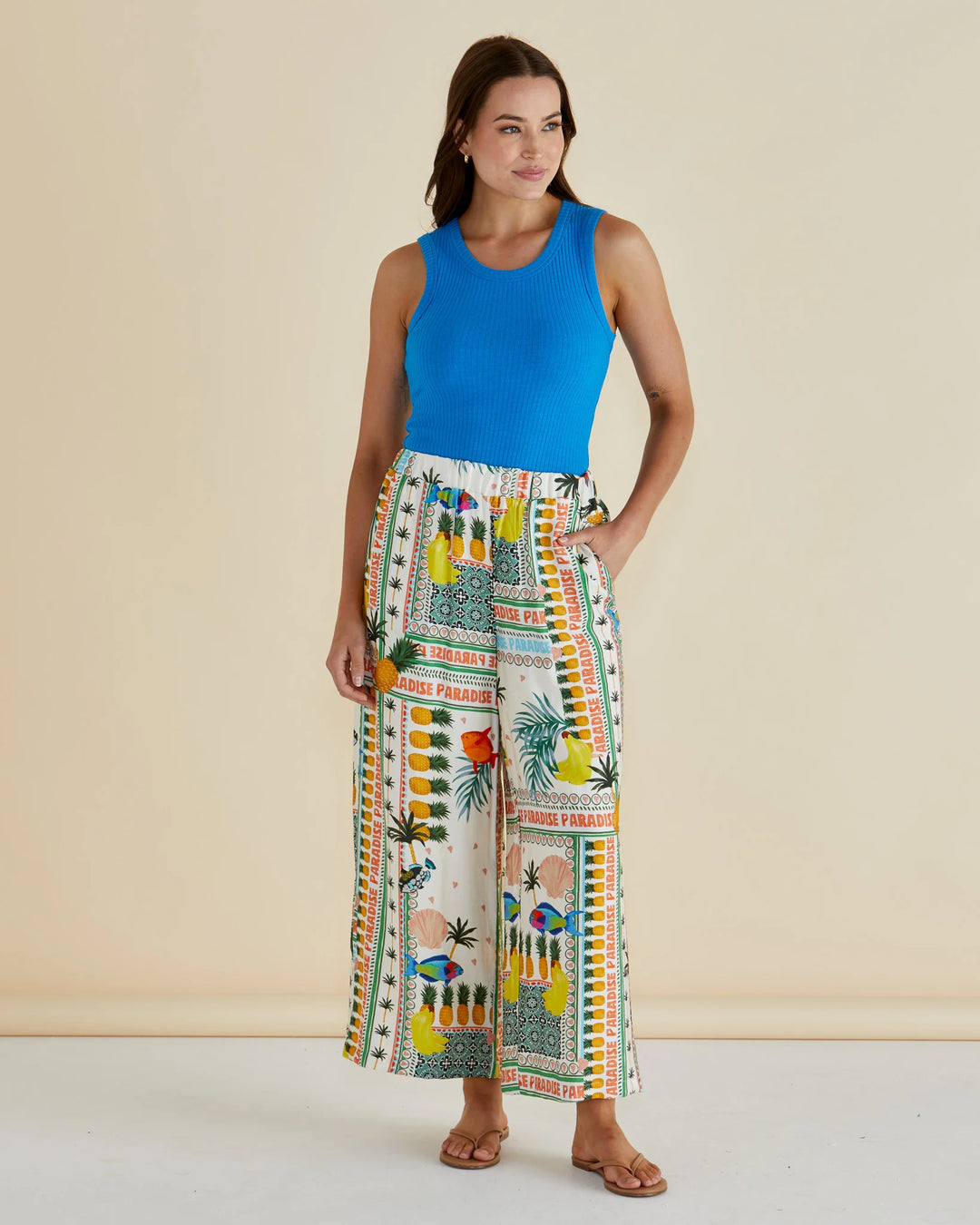 Sable Wide Leg Pant - Paradise Print Multi