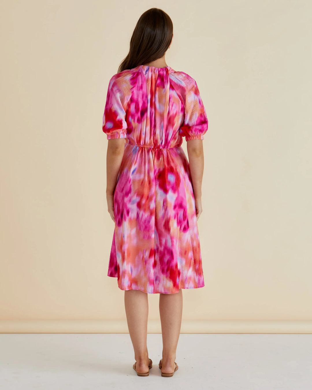 Emery Dress - Floral Abstract Print Pink