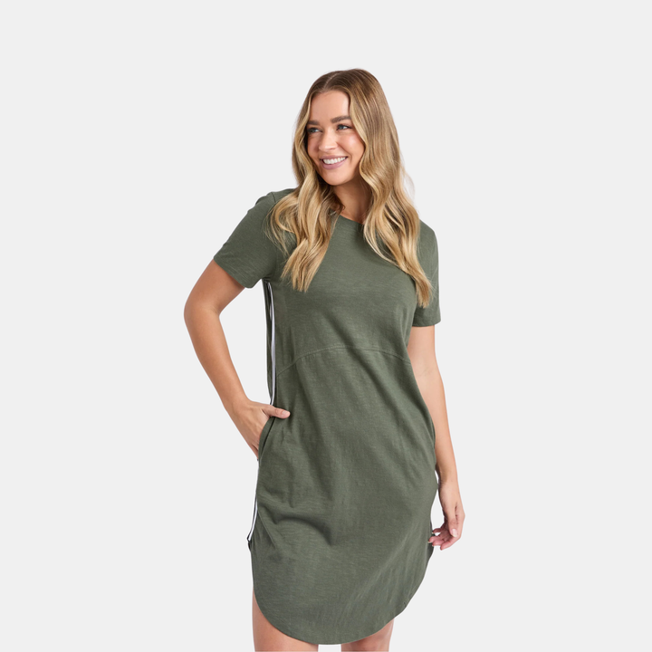 Bay Tape Dress - Khaki