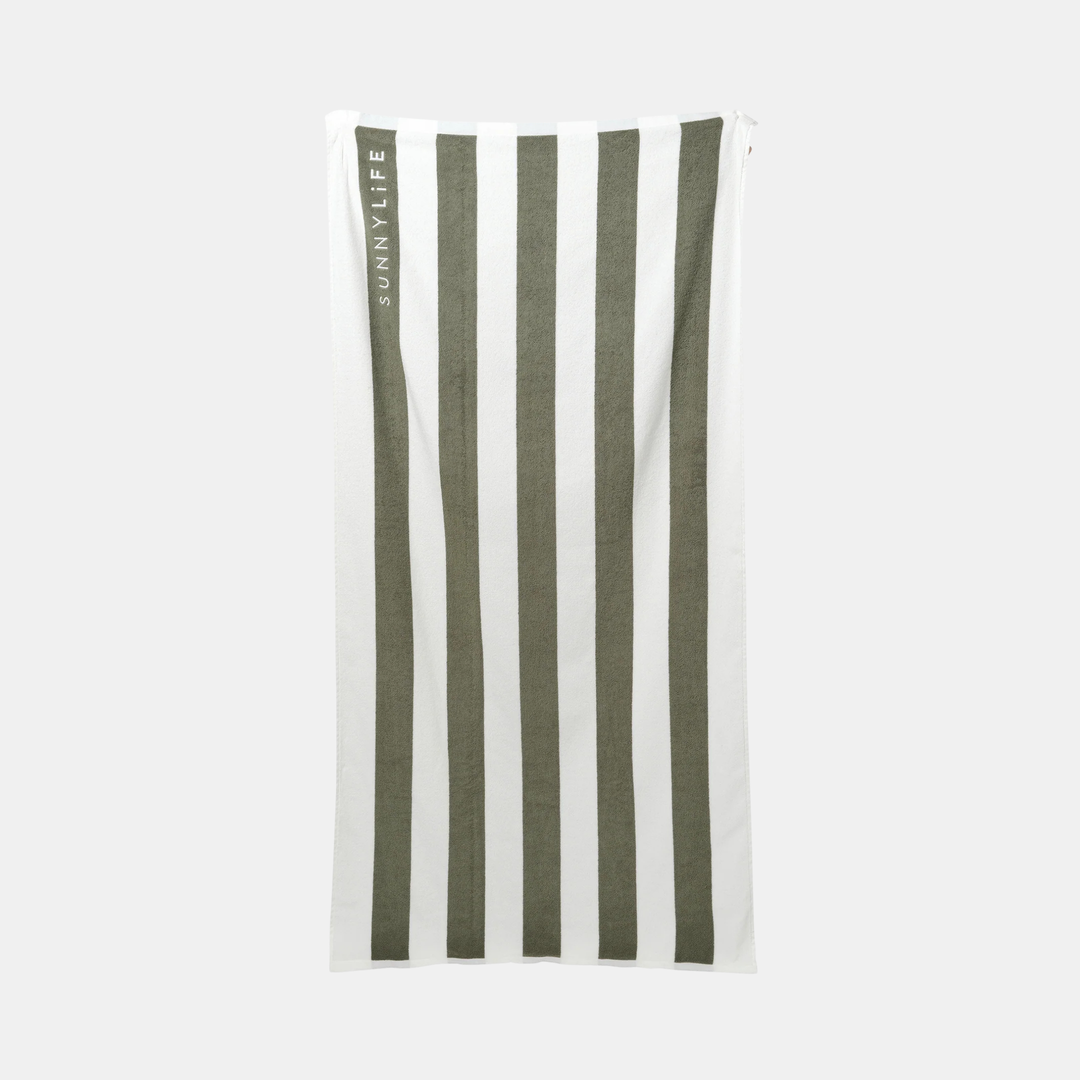 Sunnylife | Beach Towel - The Vacay Olive Stripe | Shut the Front Door