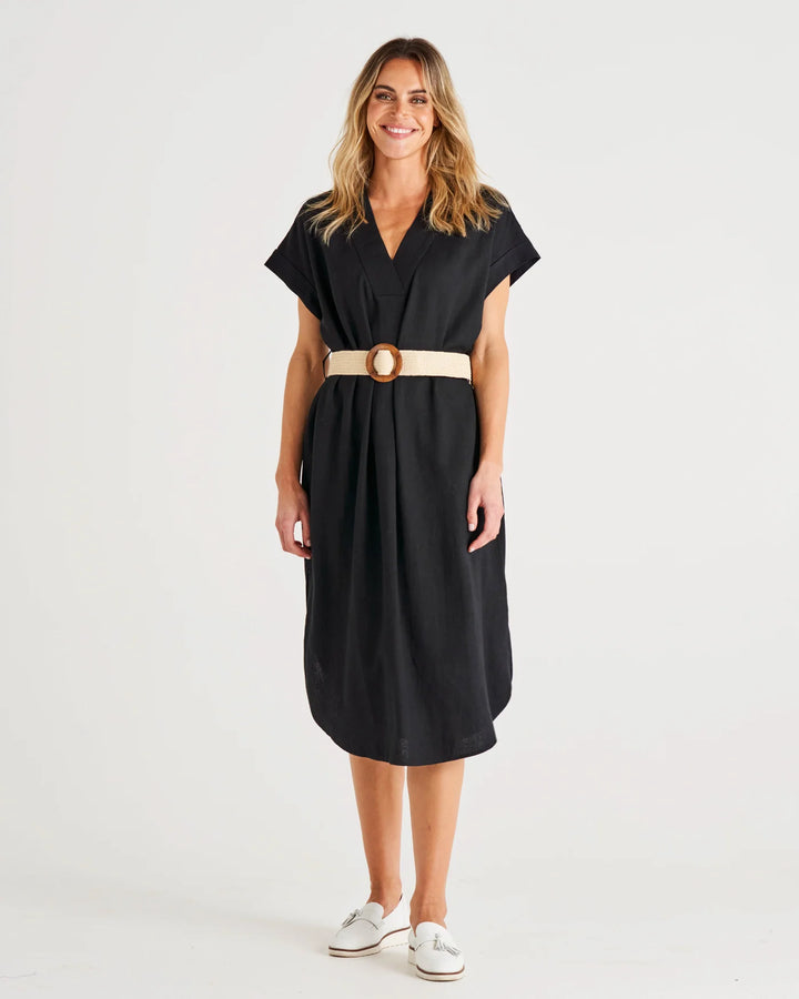 Betty Basics | Roma Linen Dress - Black | Shut the Front Door