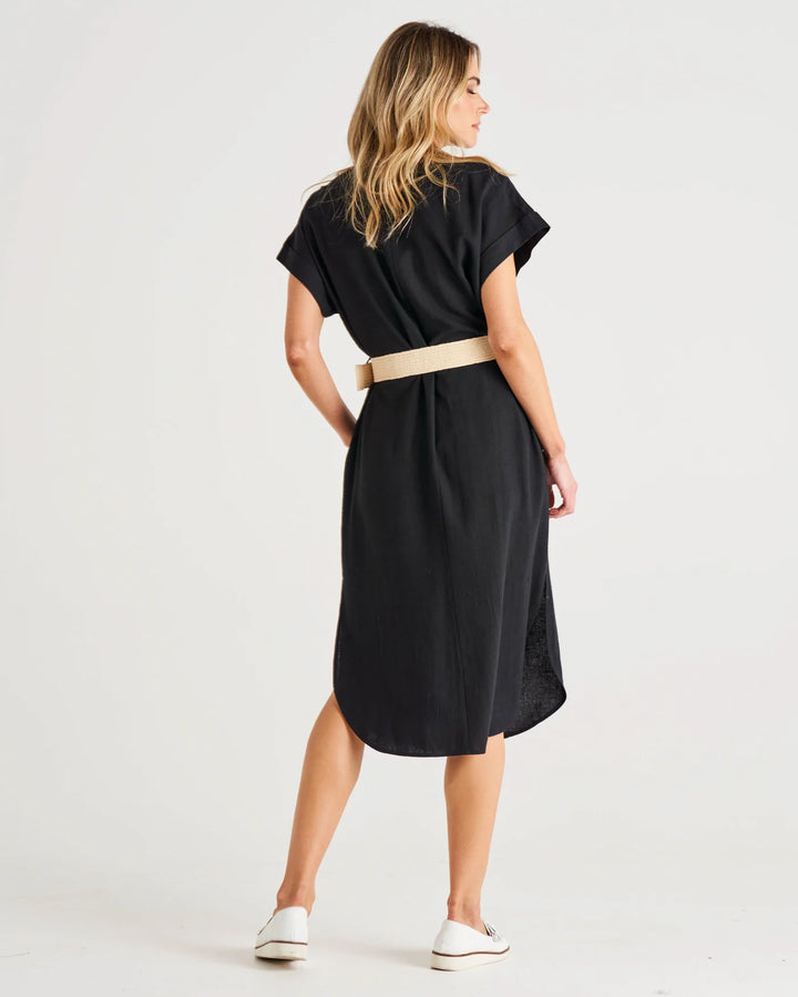 Betty Basics | Roma Linen Dress - Black | Shut the Front Door