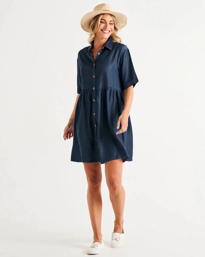 Betty Basics | Miley Lyocell Shirt Dress - Blue Haze | Shut the Front Door