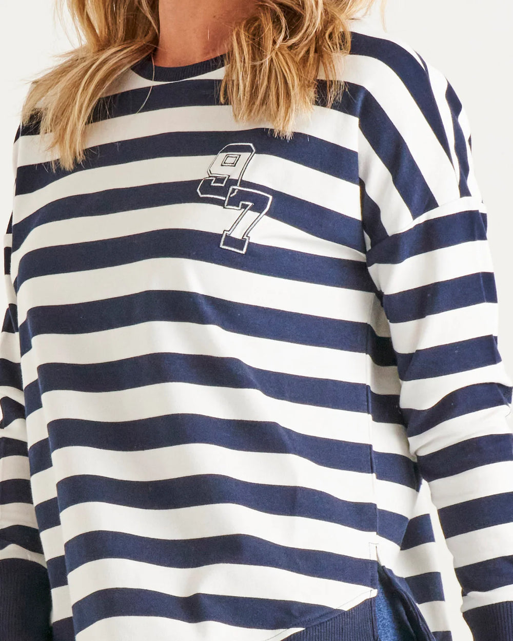 Betty Basics | Lucy French Terry Sweat - Nautical Stripe | Shut the Front Door