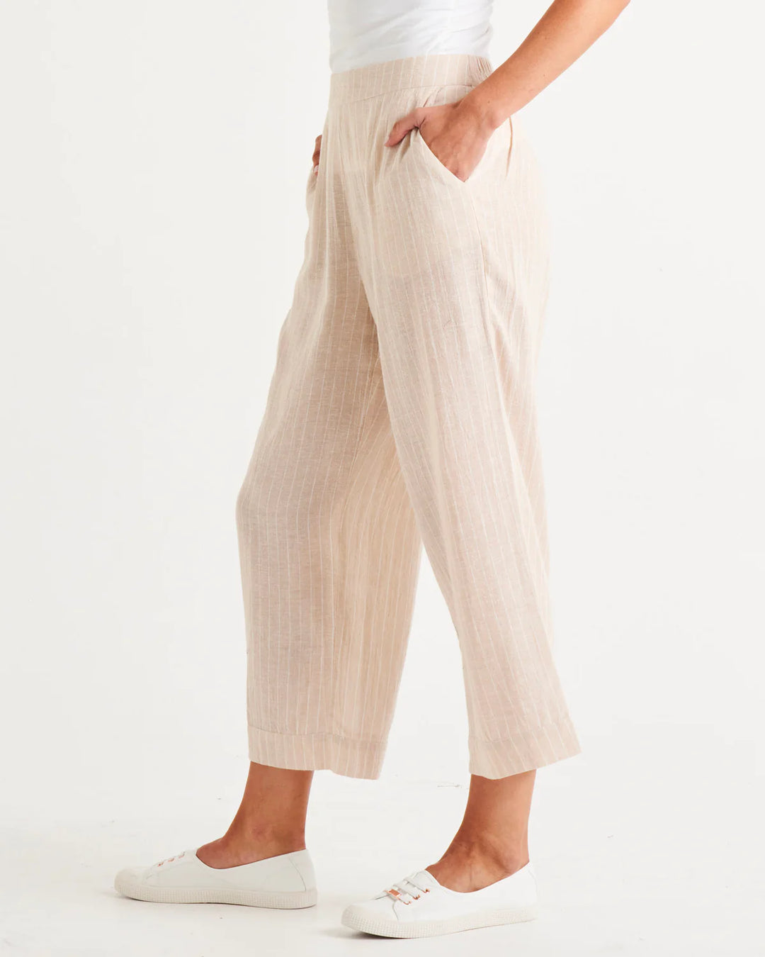 Betty Basics | Parker Pant - Natural Stripe | Shut the Front Door