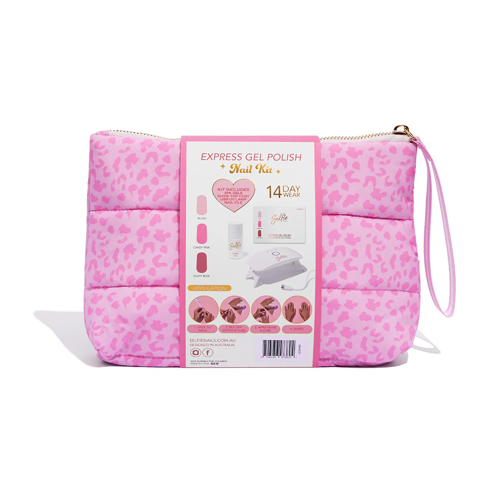Beauty Bag Nail Kit - Pink Leopard