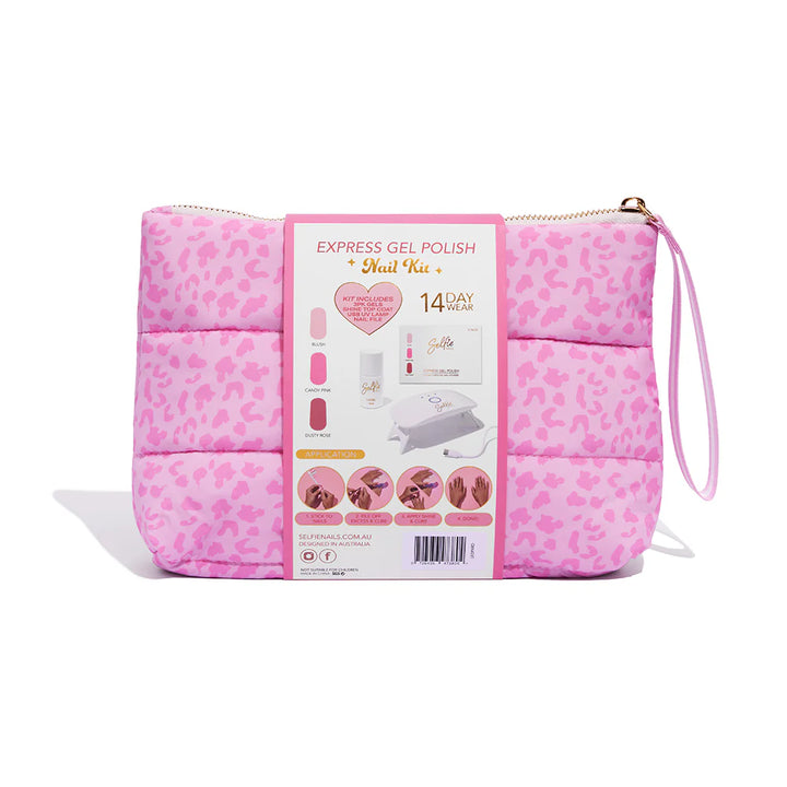 Beauty Bag Nail Kit - Pink Leopard
