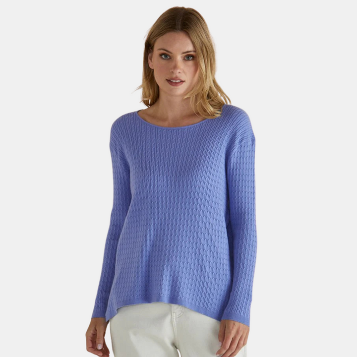 Betty Basics | Cable Mini Jumper - Powder Blue | Shut the Front Door