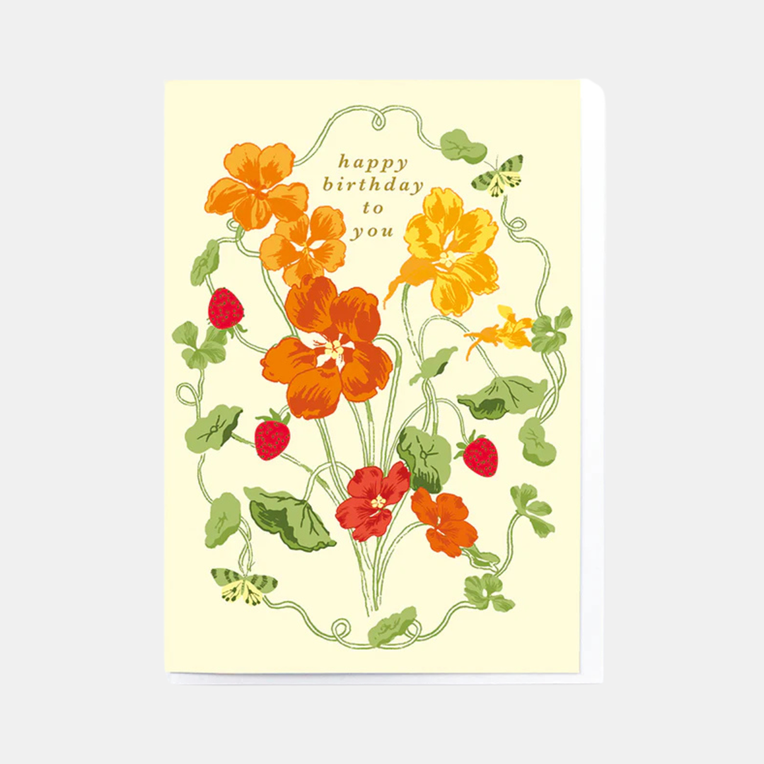Noi | Card Birthday Floral & Strawberries | Shut the Front Door
