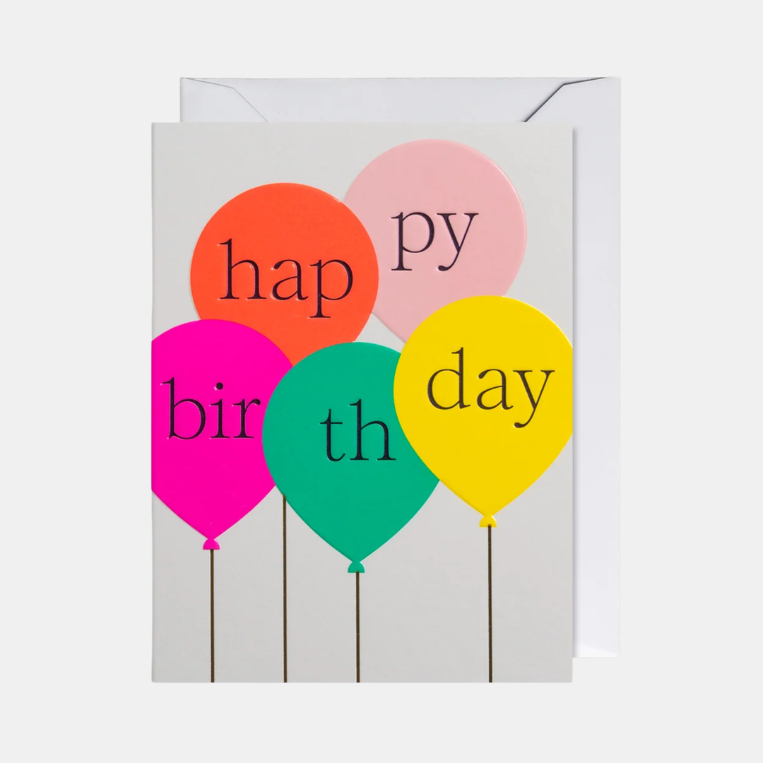 Lagom | Card Happy Birthday Neon Balloons | Shut the Front Door