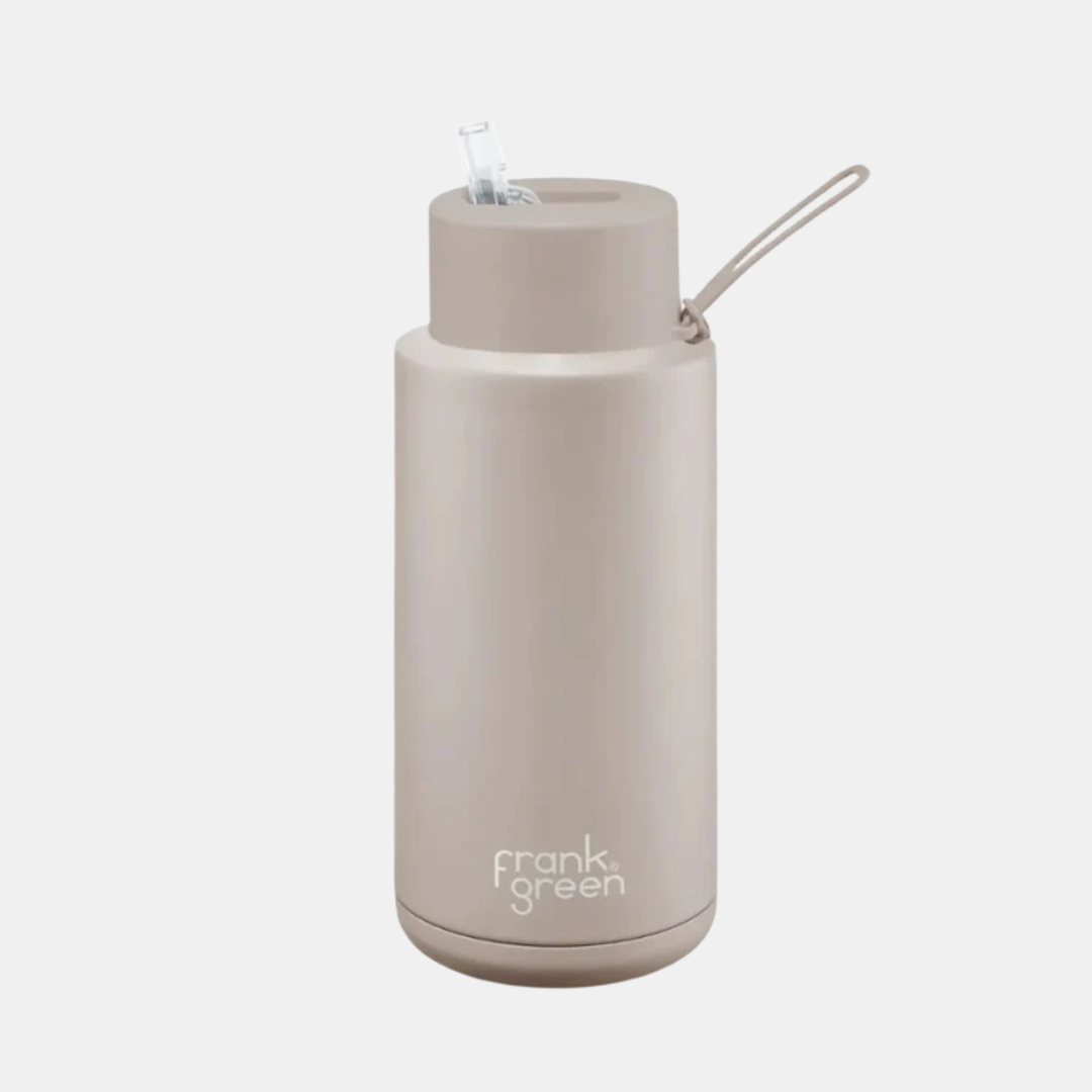 Frank Green | Ceramic Lined Reusable Bottle 34oz with Straw - Moon Dust | Shut the Front Door