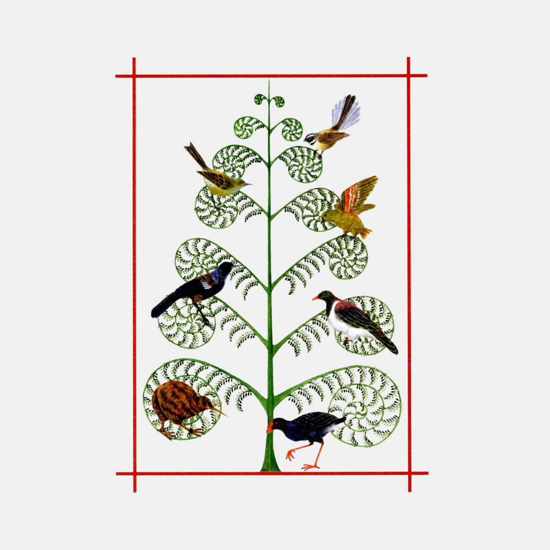 Glenn Jones Art | Christmas Card Fern Tree & Birds G.Jones | Shut the Front Door