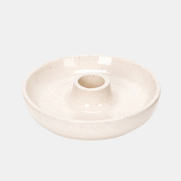 Garcia | Clara Candle Holder - Speckled Cream | Shut the Front Door