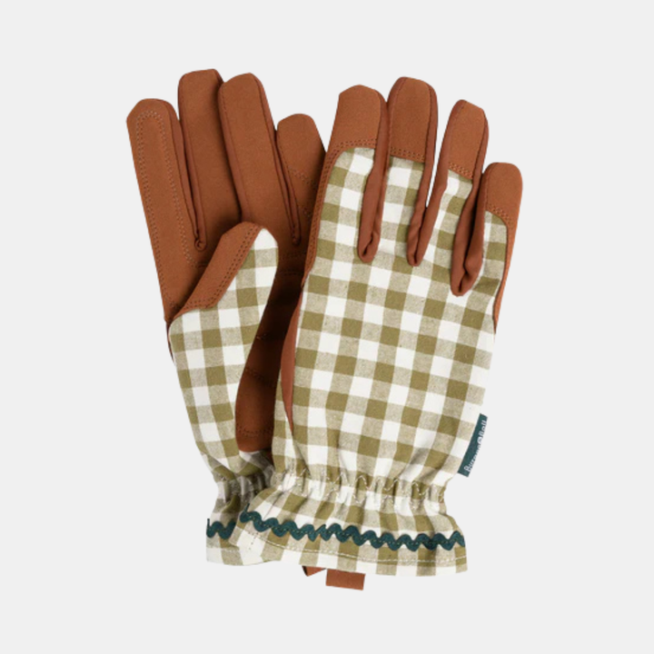 Burgon & Ball | Colour Collection Gloves - Olive Check | Shut the Front Door