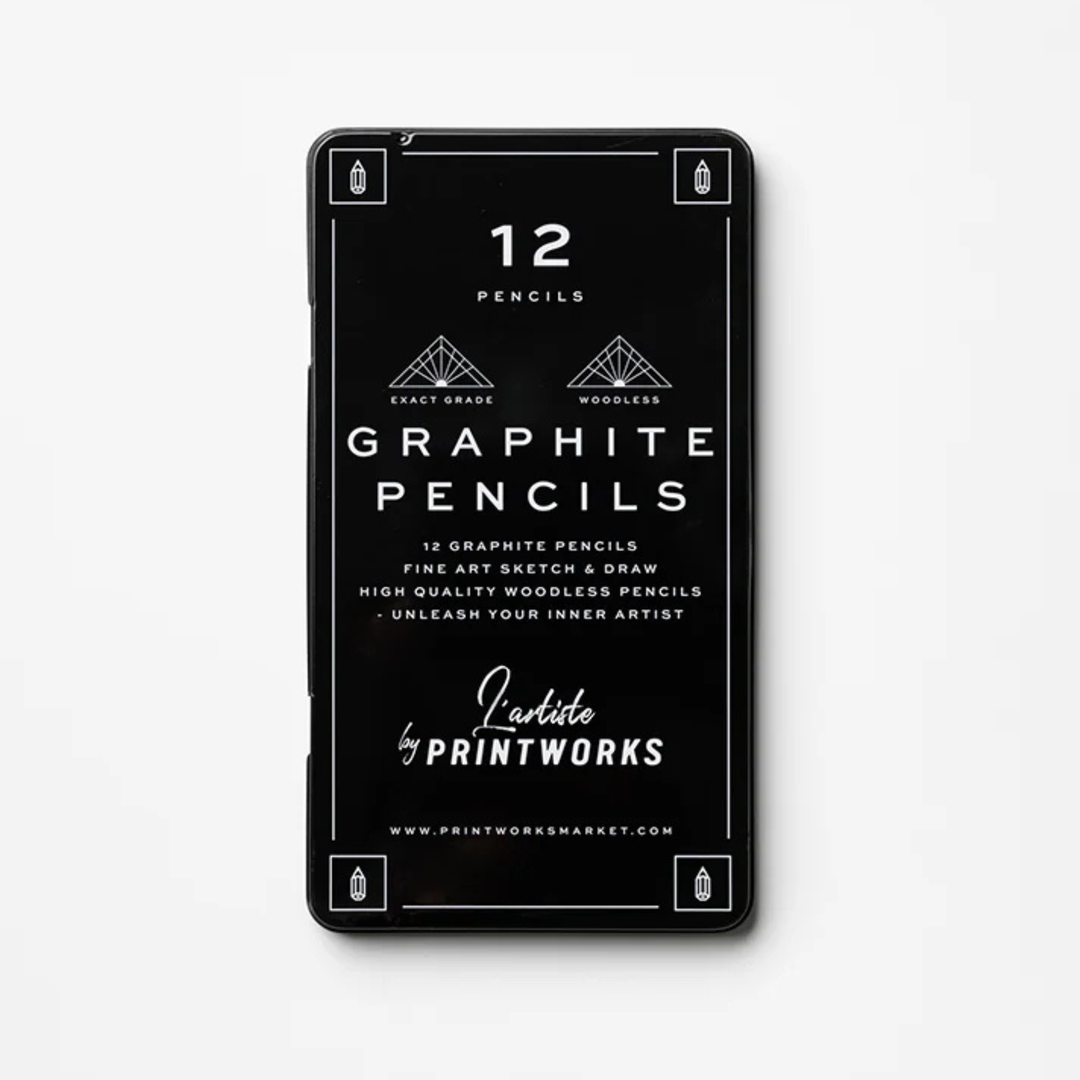 Printworks | Colour Pencils Set of 12 - Graphite | Shut the Front Door