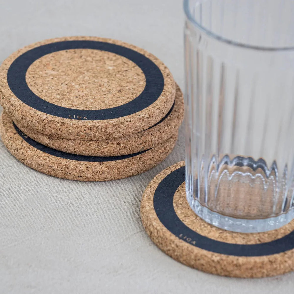 Liga | Cork Coasters Earth Grey - Set 4 | Shut the Front Door