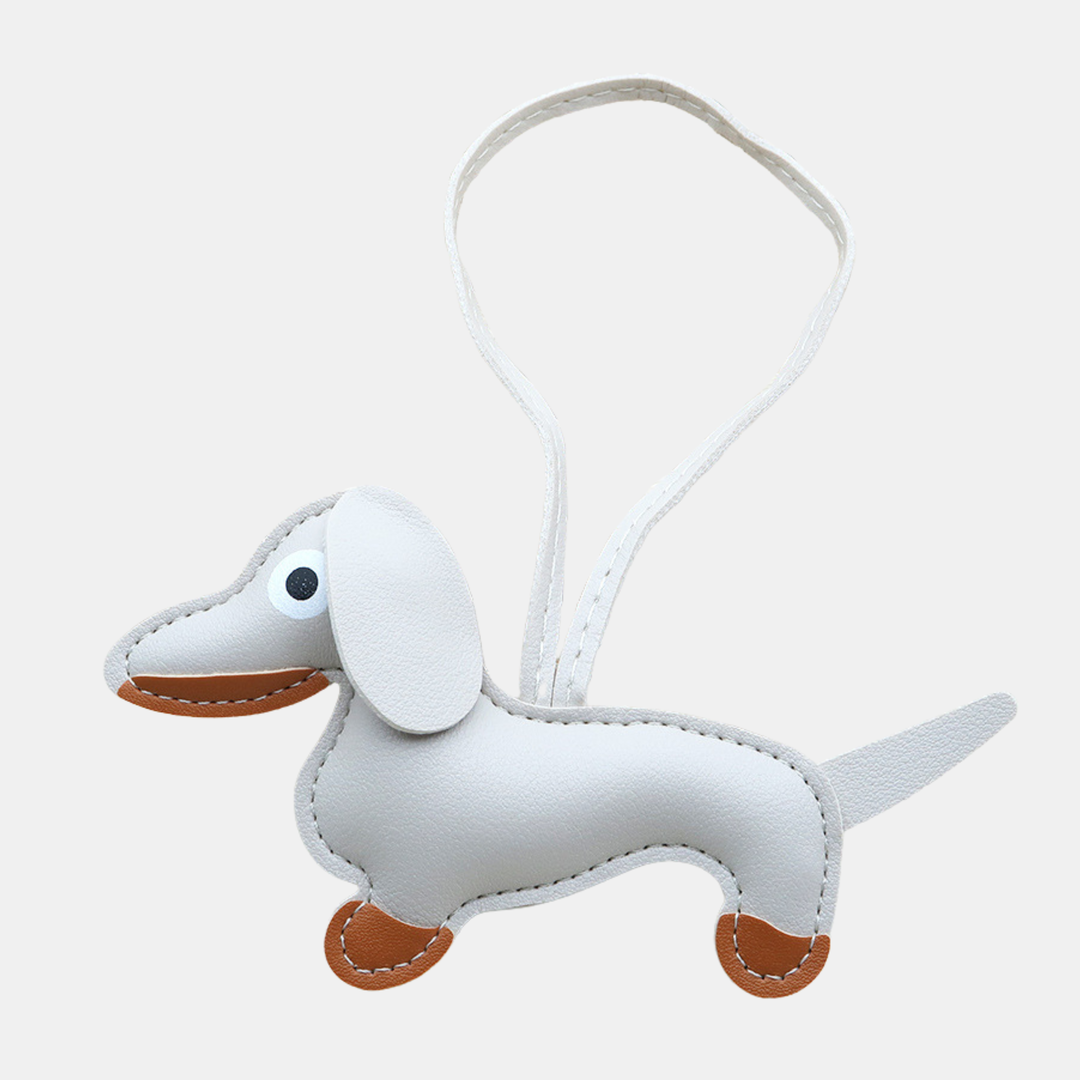 Antigone | Dachshund Bag Charm - White | Shut the Front Door