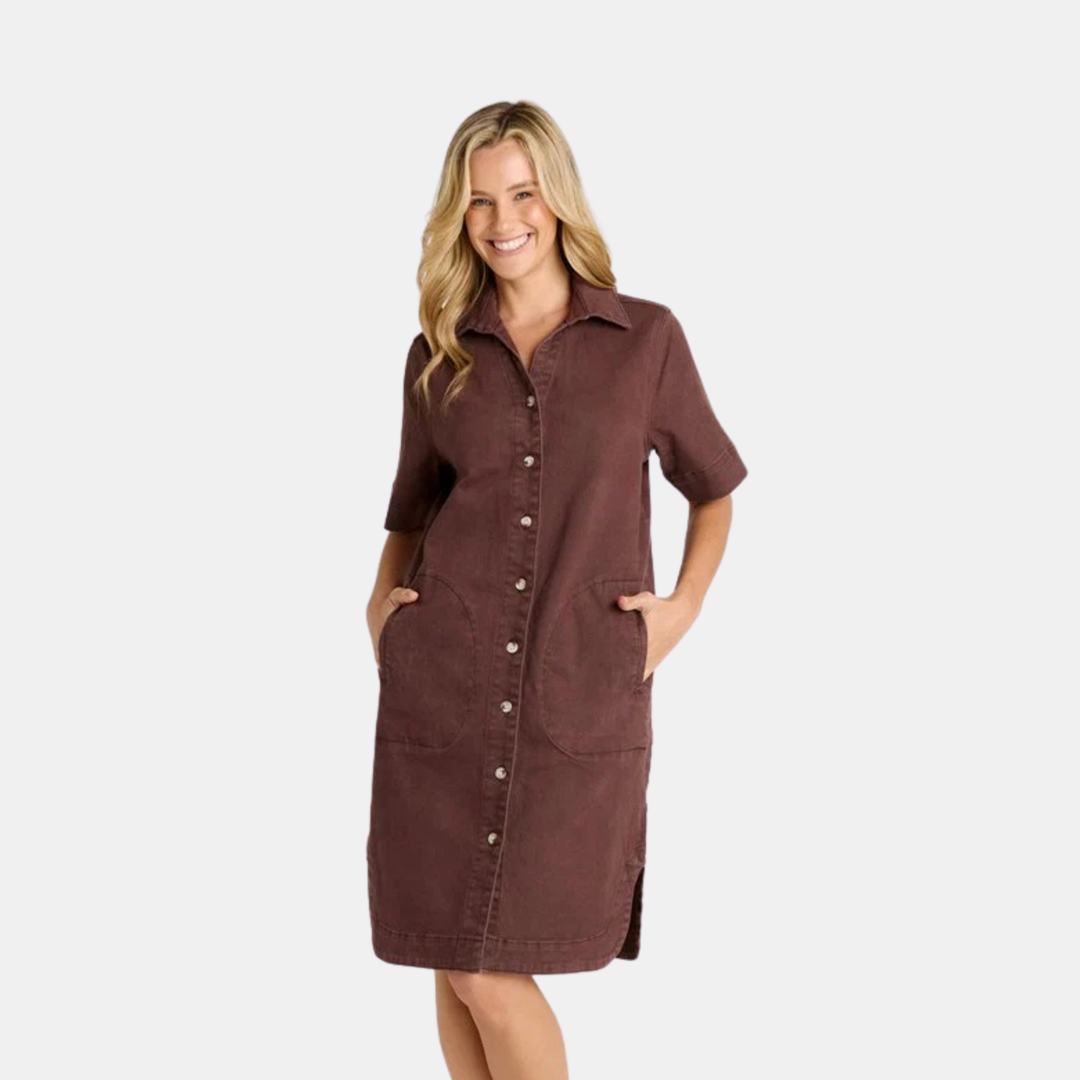 Dawson Denim Dress - Chocolate