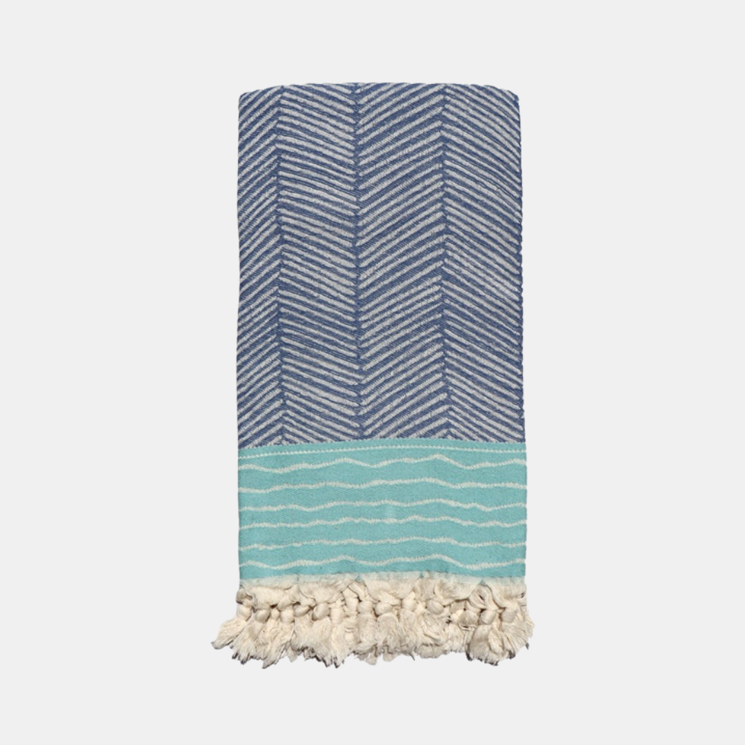 Shut the Front Door | Moby Dick Turkish Towel - Marine | Shut the Front Door