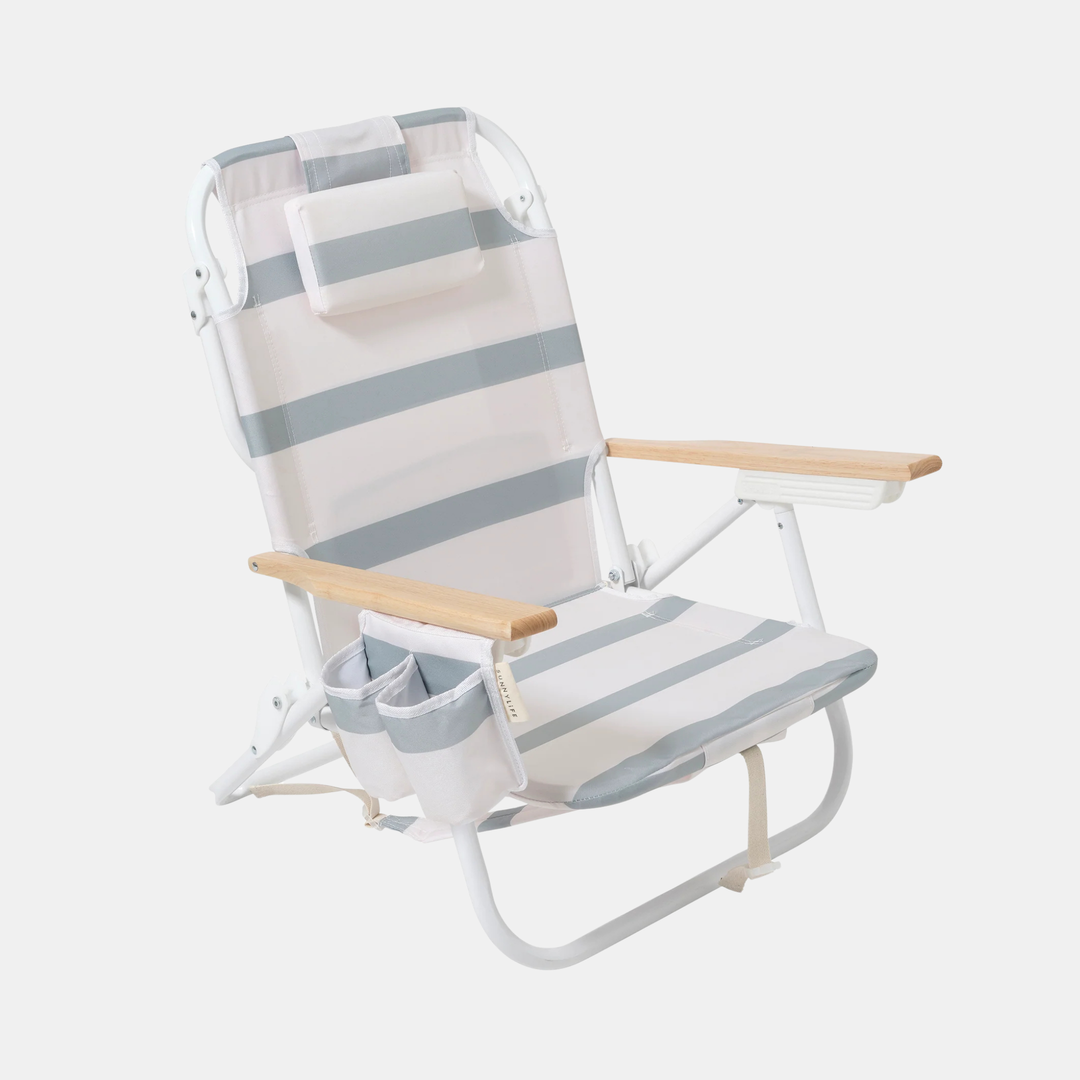 Sunnylife | Deluxe Beach Chair - Sea Sage Stripe | Shut the Front Door