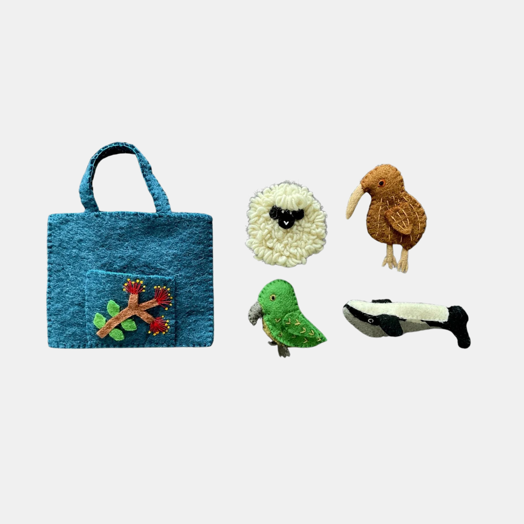 Pashom | Finger Puppet Play Bag - Kiwi | Shut the Front Door
