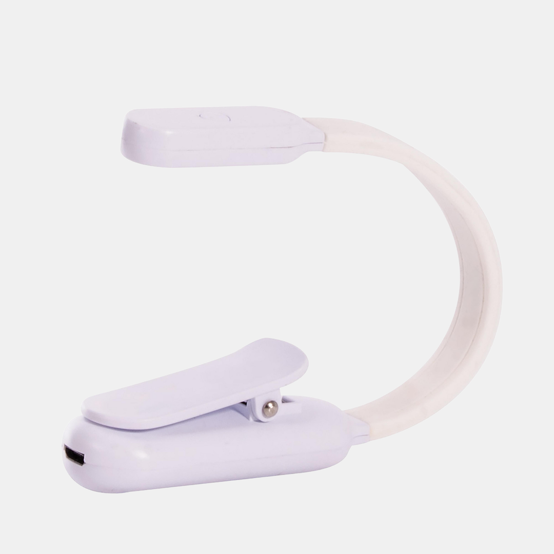 IS Gifts | Flexi Clip-On Rechargeable Book Light - White | Shut the Front Door