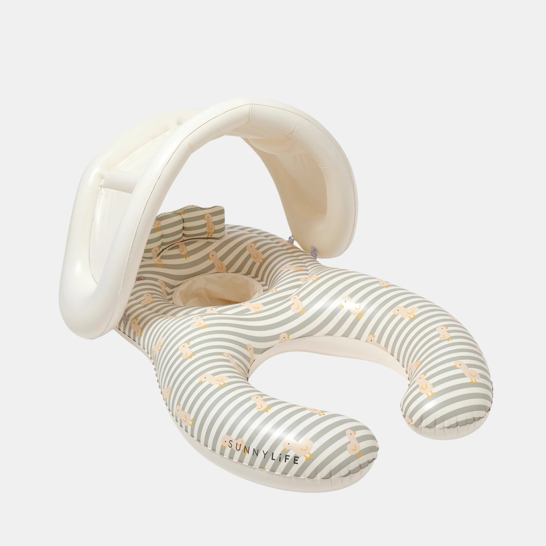 Sunnylife | Float Together Baby Seat - Duck Sage Stripe | Shut the Front Door