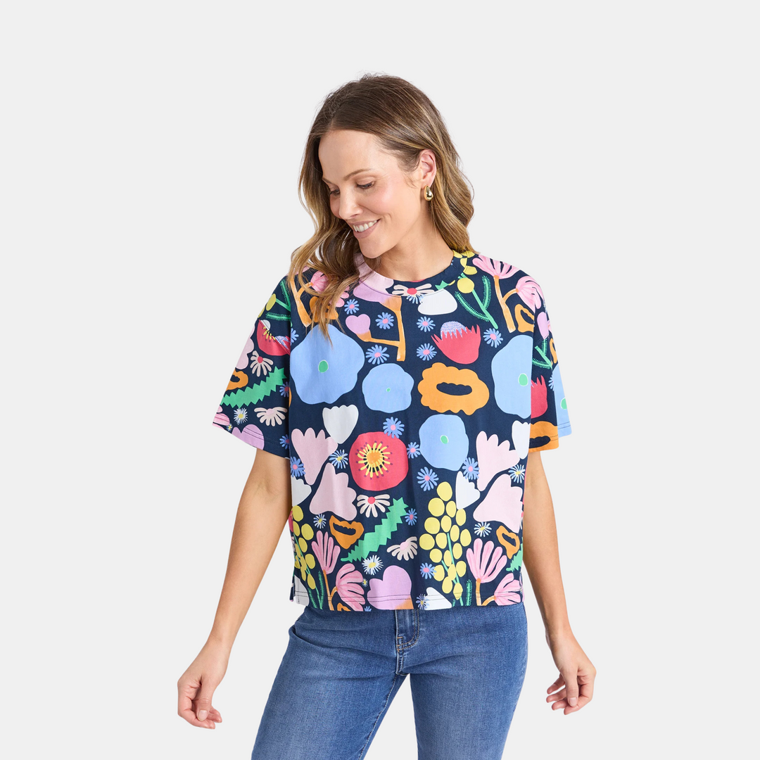 Elm Knitwear | Flower Medley Tee - Multi | Shut the Front Door