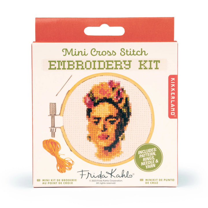 Kikkerland | Mini Cross Stitch Kit - Frida | Shut the Front Door