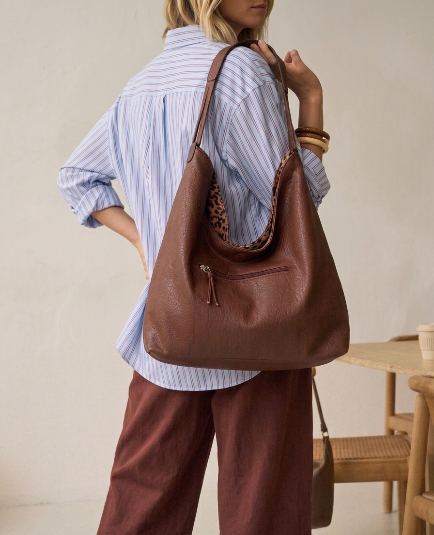 Antigone | Fiona Reversible Shoulder Bag - Leopard - Chocolate | Shut the Front Door
