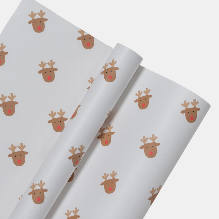 Gift Wrap Roll - Rudolph 3m - Toffee
