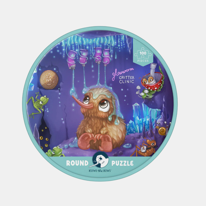 Glowworm Glitter Critter Round 100pc Puzzle