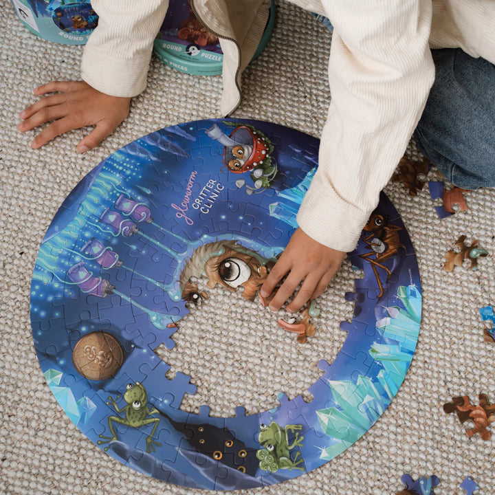 Glowworm Glitter Critter Round 100pc Puzzle