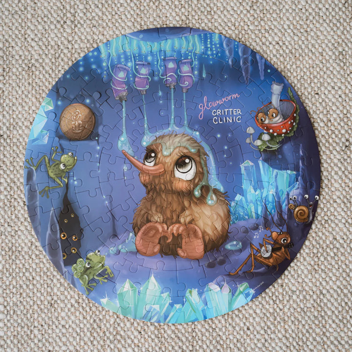Glowworm Glitter Critter Round 100pc Puzzle