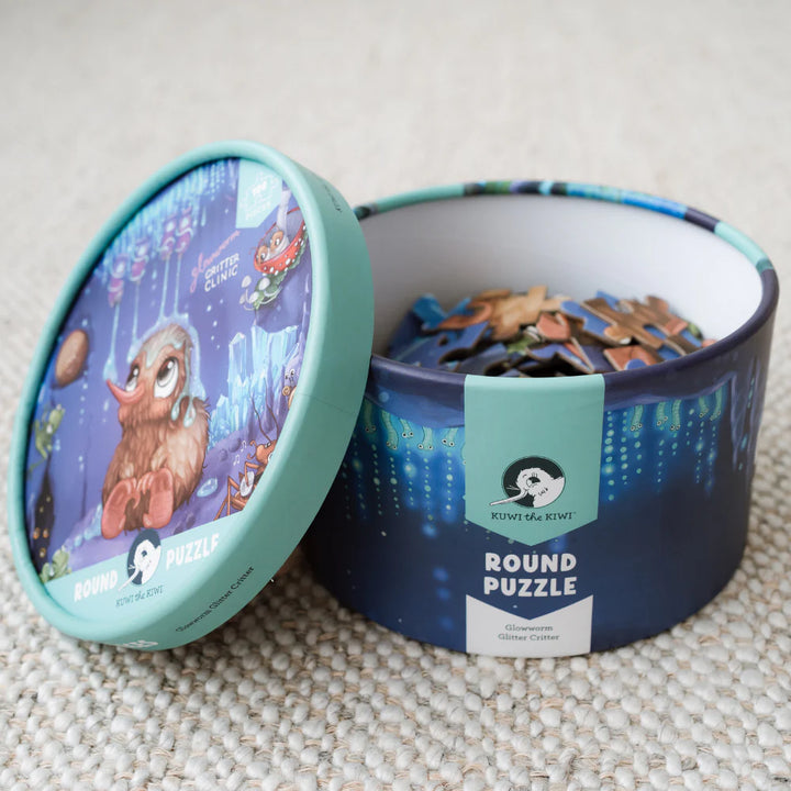 Glowworm Glitter Critter Round 100pc Puzzle