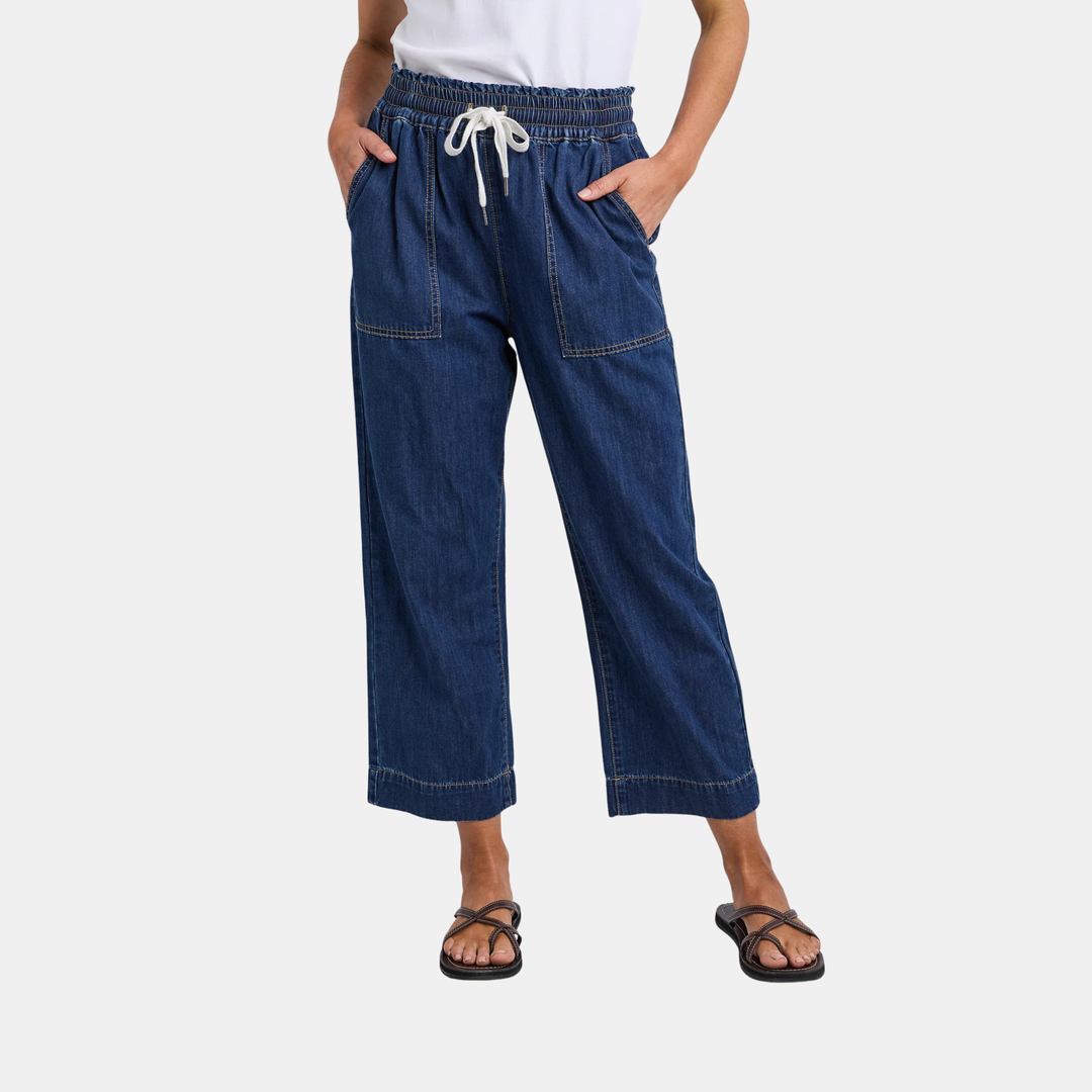 Elm Knitwear | Greata Slim Leg Denim Pant - Saphire | Shut the Front Door