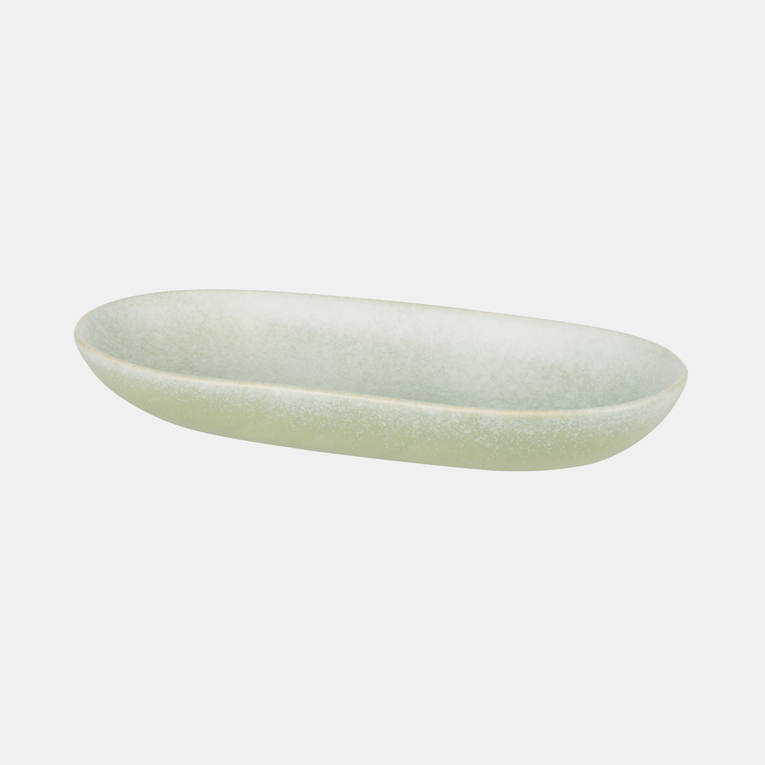 Davis & Waddell | Greta Porcelain Oval Serving Plate Medium - Mint | Shut the Front Door