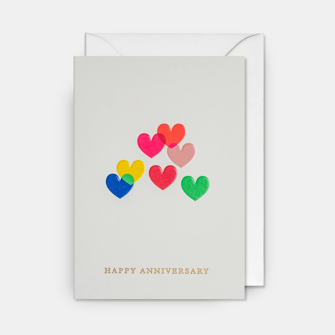 Happy Anniversary Card Hearts - Multi