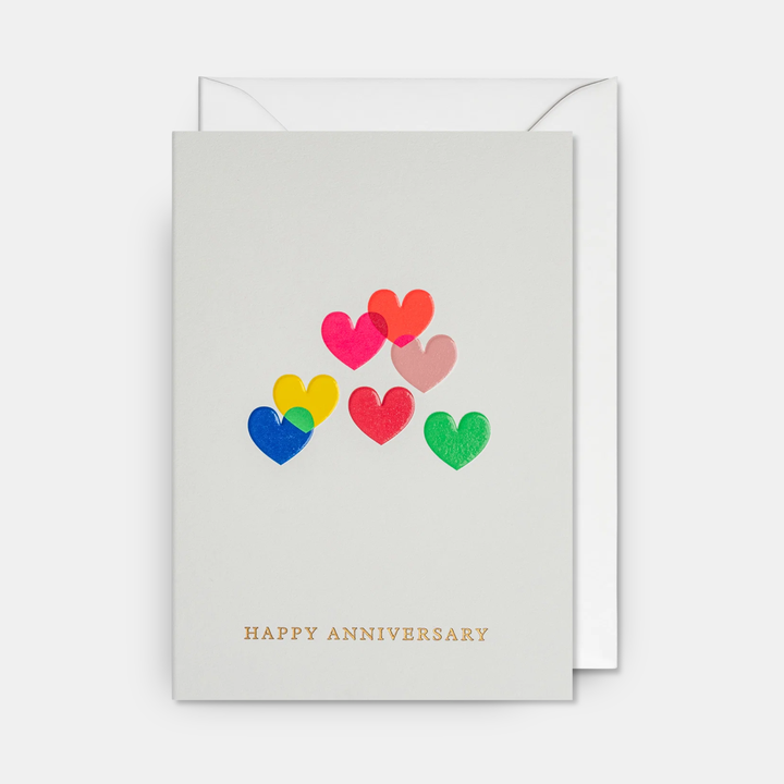 Happy Anniversary Card Hearts - Multi