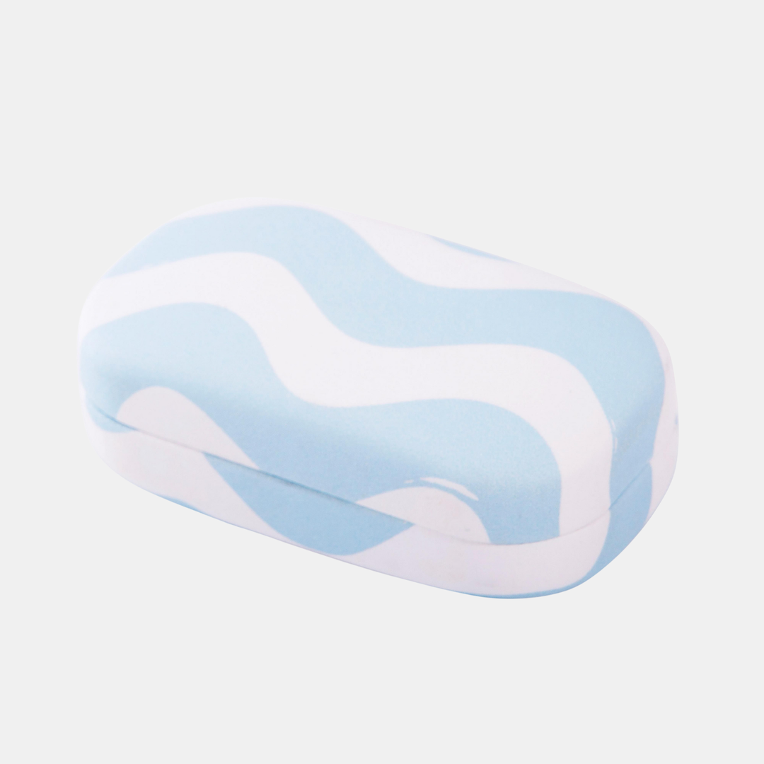 IS Gifts | Hard Shell Travel Case - Blue/White | Shut the Front Door