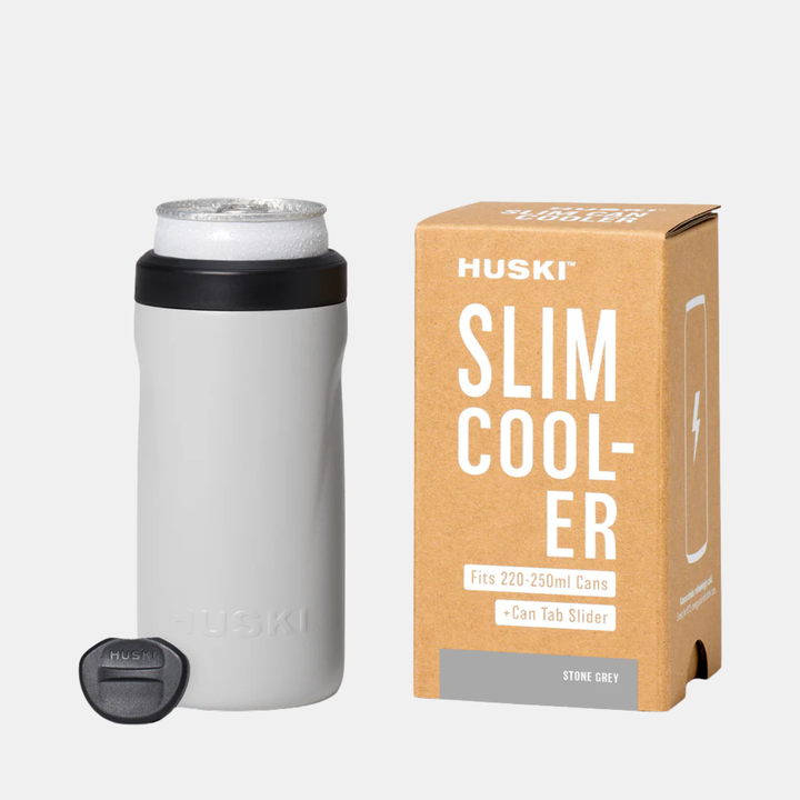 Huski Slim Can Cooler - Stone Grey