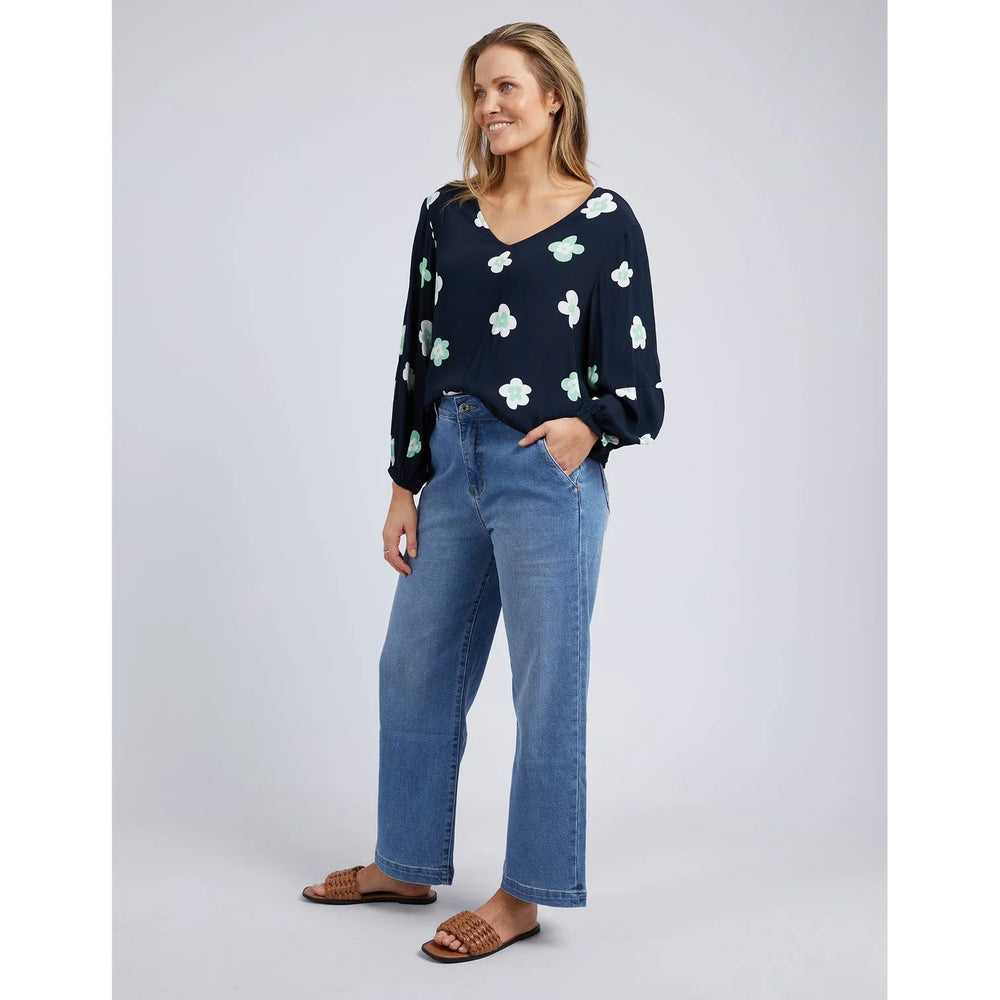 Elm Knitwear | Juno Floral Top - Navy | Shut the Front Door