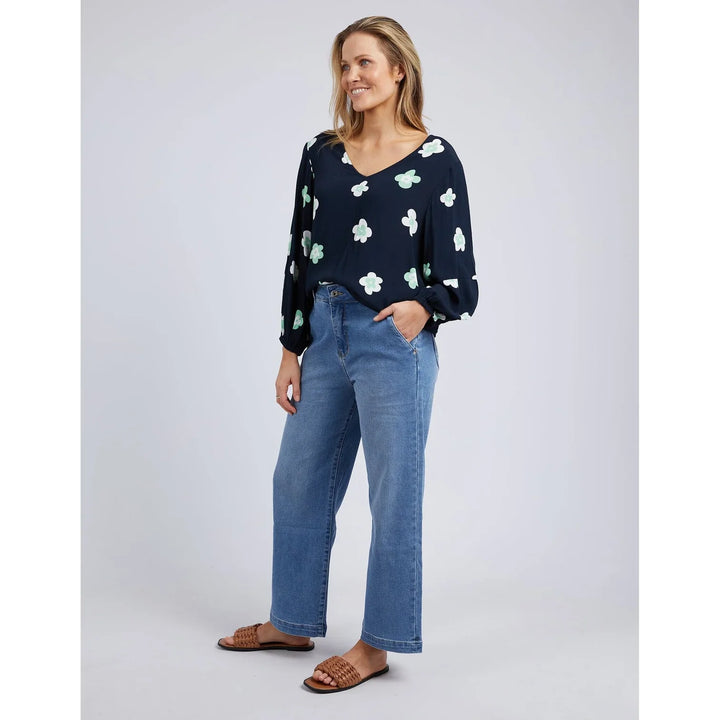 Elm Knitwear | Juno Floral Top - Navy | Shut the Front Door